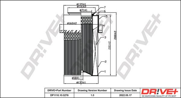 Dr!ve+ DP1110.10.0276 Air filter DP1110100276