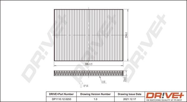 DP1110120253 Dr!ve+ Cabin filter