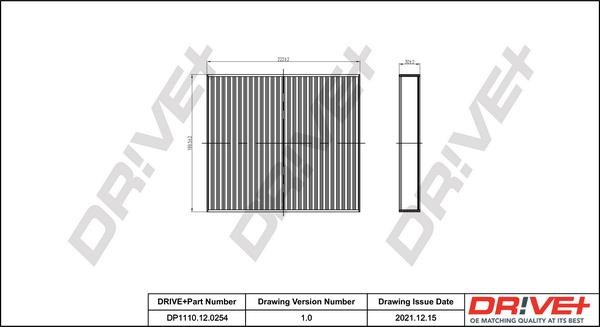 Dr!ve+ DP1110.12.0254 Cabin filter DP1110120254 DP1110120254 Dr!ve+ Cabin filter