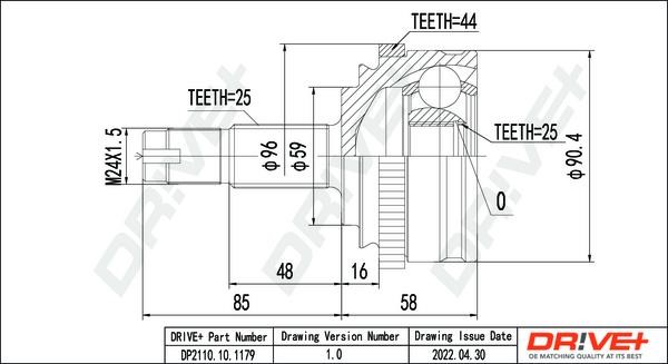 Dr!ve+ DP2110.10.1179 Joint kit, drive shaft DP2110101179