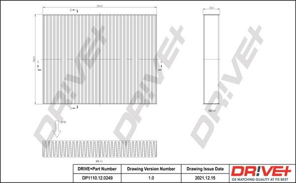 Air conditioning filter Ford Fusion: DP1110120249 Dr!ve+ Cabin filter