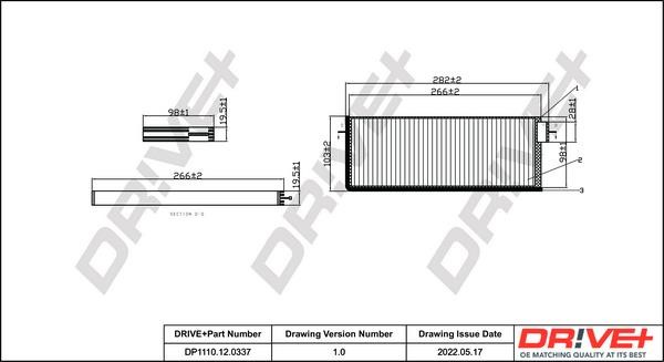Dr!ve+ DP1110.12.0337 Filter, interior air DP1110120337