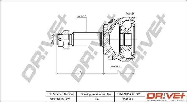 Dr!ve+ DP2110.10.1271 Joint kit, drive shaft DP2110101271