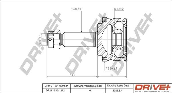 Dr!ve+ DP2110.10.1272 Joint kit, drive shaft DP2110101272
