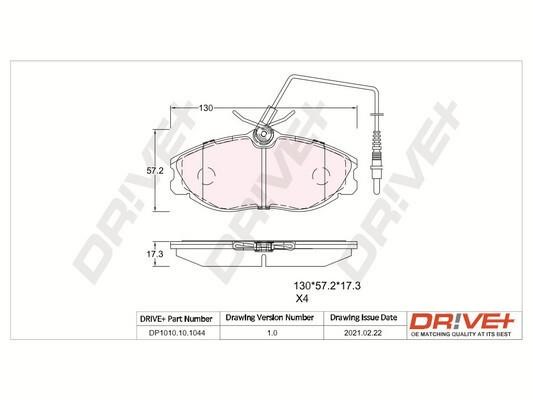 Dr!ve+ DP1010.10.1044 Brake Pad Set, disc brake DP1010101044