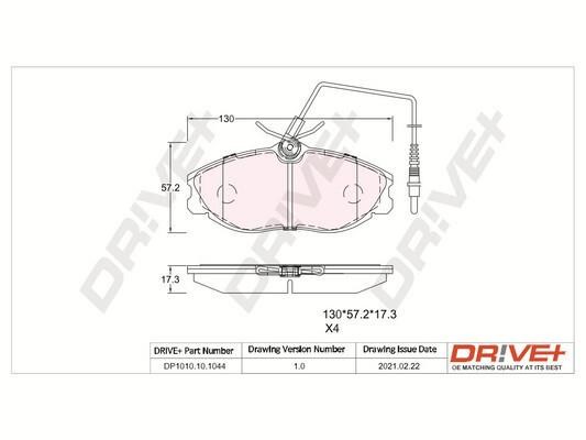 Brake pad kit Citroen ZX: DP1010101044 Dr!ve+ Brake pad set