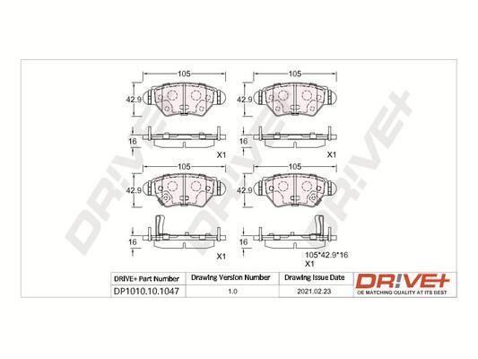 Dr!ve+ DP1010.10.1047 Rear disc brake pads, set DP1010101047
