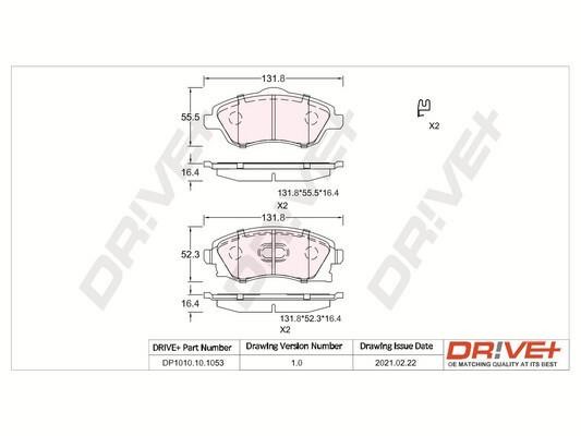 Dr!ve+ DP1010.10.1053 Front disc brake pads, set DP1010101053