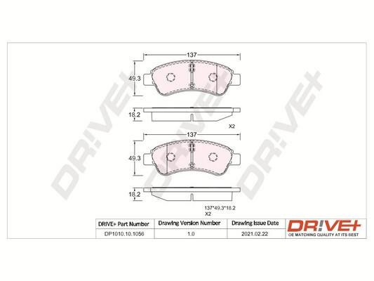 Dr!ve+ DP1010.10.1056 Brake Pad Set, disc brake DP1010101056