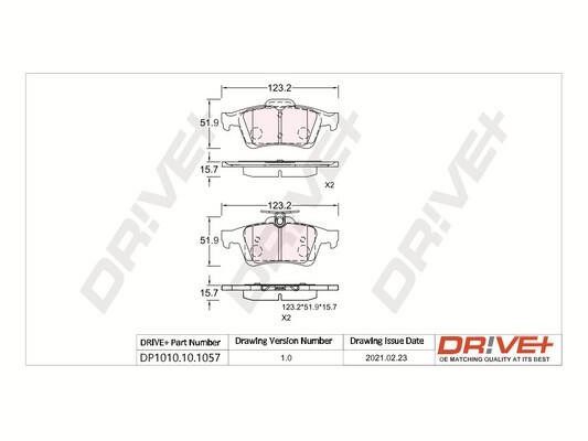 Dr!ve+ DP1010.10.1057 Rear disc brake pads, set DP1010101057