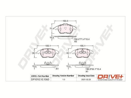 Dr!ve+ DP1010.10.1060 Front disc brake pads, set DP1010101060