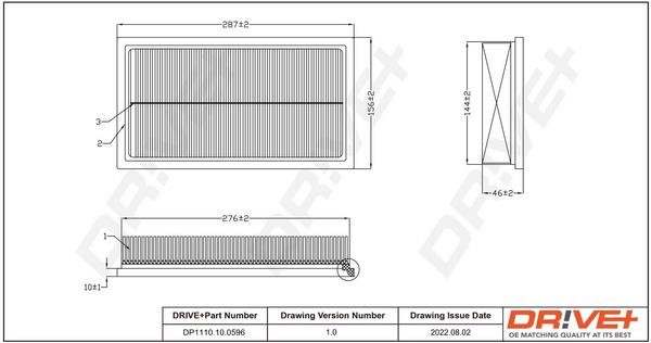 Dr!ve+ DP1110.10.0596 Air filter DP1110100596