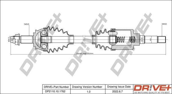Driveshaft Citroen Nemo: DP2110101762 Dr!ve+ Drive shaft