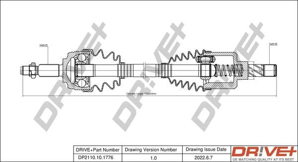 CV axle Dacia: DP2110101776 Dr!ve+ Drive shaft