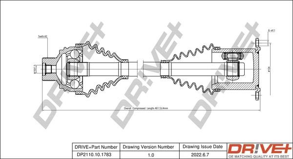 Dr!ve+ DP2110.10.1783 Drive shaft DP2110101783