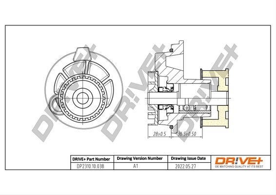 Dr!ve+ DP2310.10.038 Water Pump, engine cooling DP231010038 DP231010038 Dr!ve+ Water Pump, engine cooling