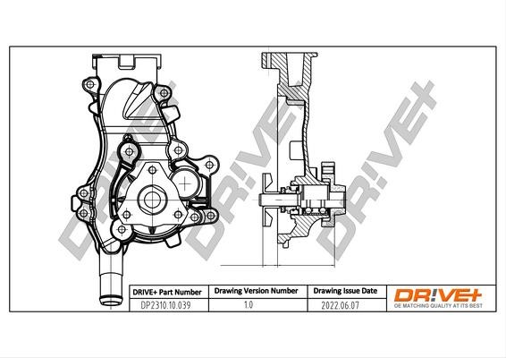 Car water pump Opel Adam: DP231010039 Dr!ve+ Water Pump, engine cooling