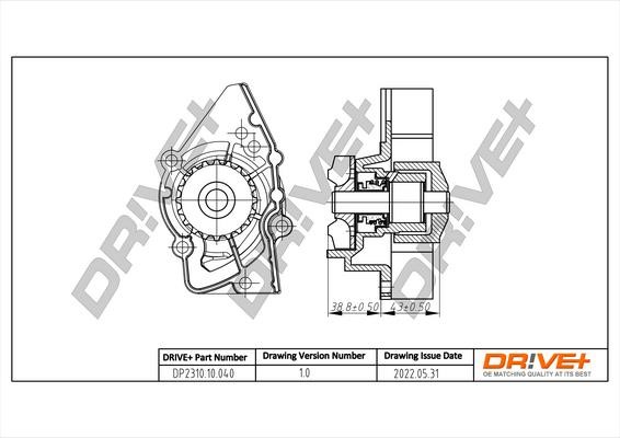 Dr!ve+ DP2310.10.040 Water Pump, engine cooling DP231010040 DP231010040 Dr!ve+ Water Pump, engine cooling