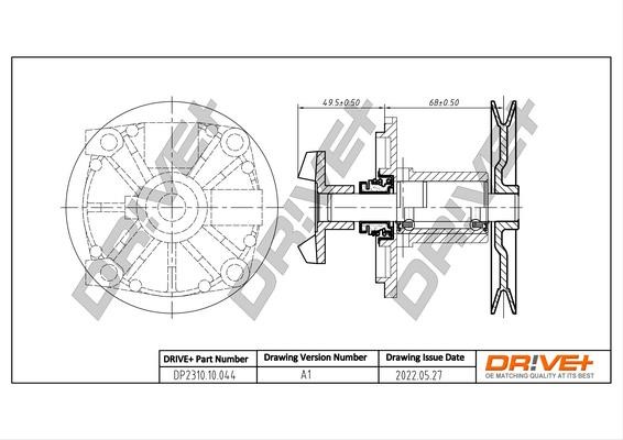 Car water pump Fiat Ritmo: DP231010044 Dr!ve+ Water Pump, engine cooling