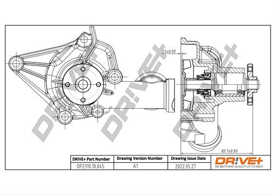 Water pump for engine Proton: DP231010045 Dr!ve+ Water Pump, engine cooling