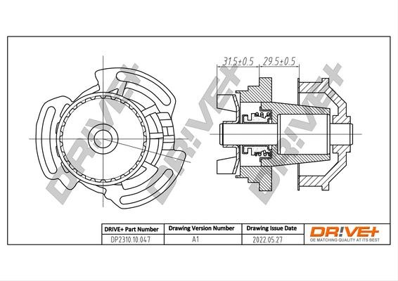 Dr!ve+ DP2310.10.047 Water Pump, engine cooling DP231010047 DP231010047 Dr!ve+ Water Pump, engine cooling