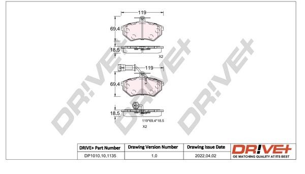Dr!ve+ DP1010.10.1135 Brake Pad Set, disc brake DP1010101135
