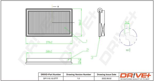 Dr!ve+ DP1110.10.0777 Air filter DP1110100777