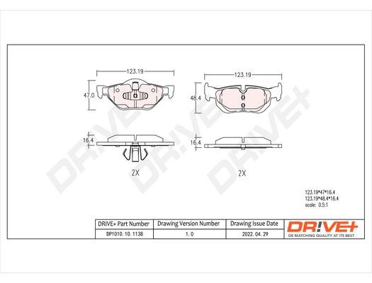 Dr!ve+ DP1010.10.1138 Brake Pad Set, disc brake DP1010101138