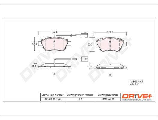 Dr!ve+ DP1010.10.1141 Brake Pad Set, disc brake DP1010101141
