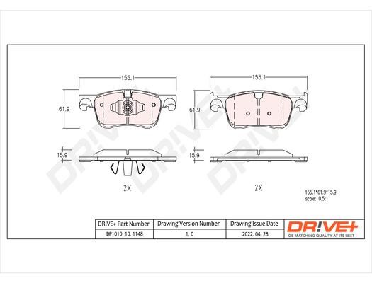 Dr!ve+ DP1010.10.1148 Brake Pad Set, disc brake DP1010101148