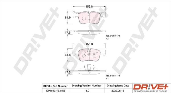 Dr!ve+ DP1010.10.1156 Brake Pad Set, disc brake DP1010101156