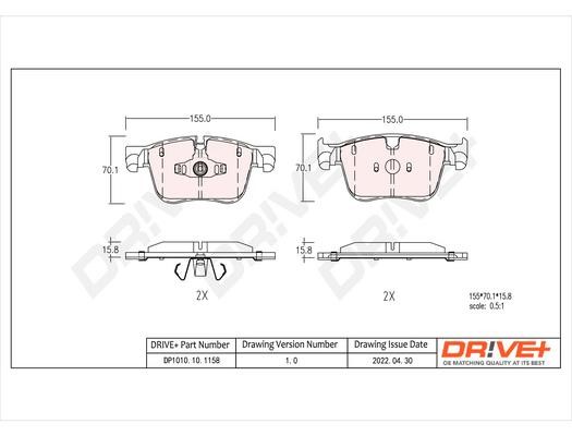 Dr!ve+ DP1010.10.1158 Brake Pad Set, disc brake DP1010101158