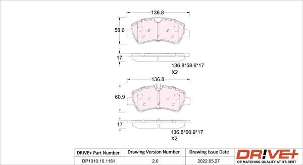 Dr!ve+ DP1010.10.1161 Brake Pad Set, disc brake DP1010101161