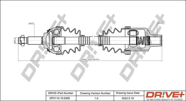 CV axle Lada: DP2110100300 Dr!ve+ Drive shaft