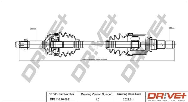 Dr!ve+ DP2110.10.0921 Drive shaft DP2110100921