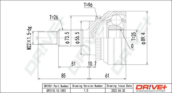 Dr!ve+ DP2110.10.1092 Joint kit, drive shaft DP2110101092