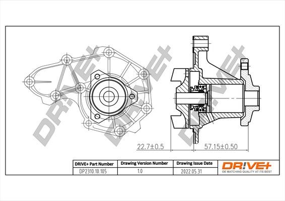 Water pump for engine Renault 21: DP231010105 Dr!ve+ Water Pump, engine cooling