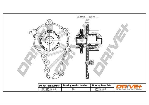 DP231010109 Dr!ve+ Water Pump, engine cooling