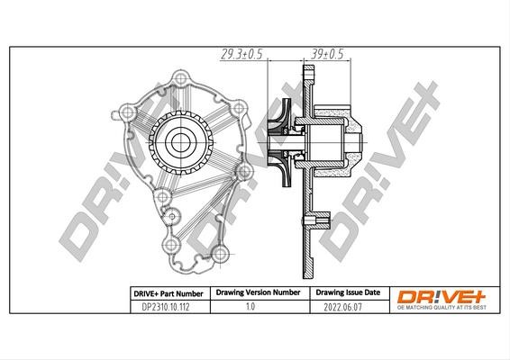 Water pump for engine Mini Cooper: DP231010112 Dr!ve+ Water Pump, engine cooling