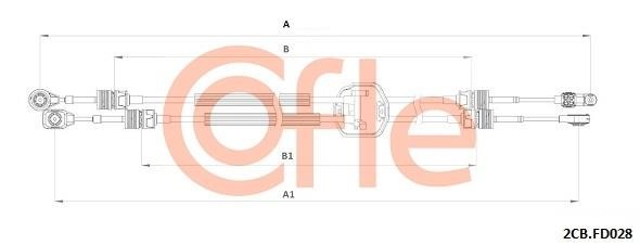 Clutch cable Ford Transit: 922CBFD028 Cofle Cable Pull, manual transmission