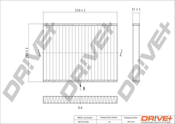Dr!ve+ DP1110.12.0186 Cabin filter DP1110120186 DP1110120186 Dr!ve+ Cabin filter