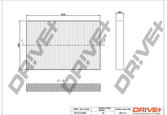 Dr!ve+ DP1110.12.0089 Filter, interior air DP1110120089