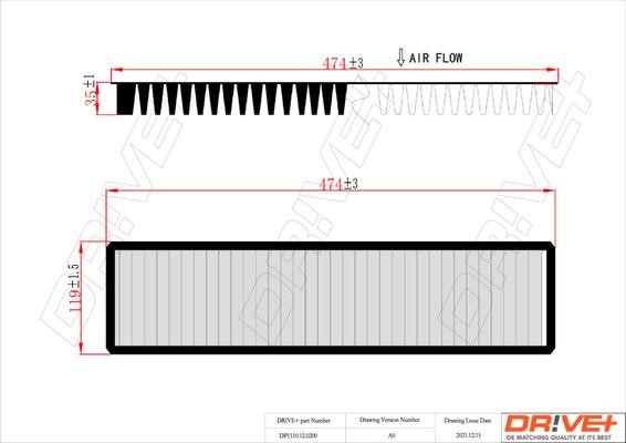Dr!ve+ DP1110.12.0200 Cabin filter DP1110120200 DP1110120200 Dr!ve+ Cabin filter