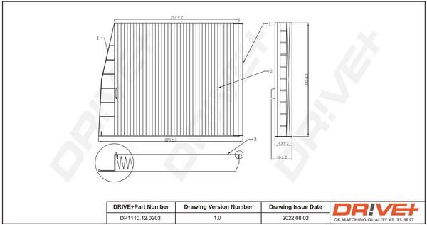 Cabin air filter Volvo V70: DP1110120203 Dr!ve+ Cabin filter
