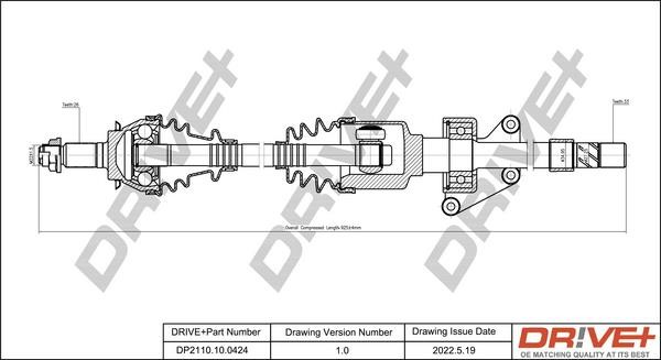 Driveshaft Mini: DP2110100424 Dr!ve+ Drive shaft