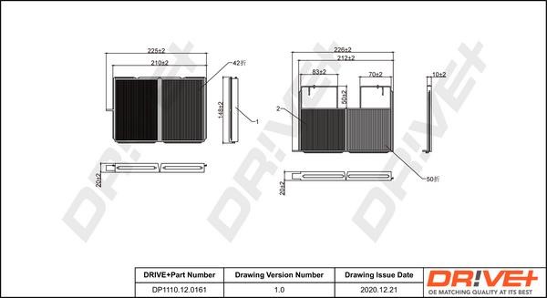 Dr!ve+ DP1110.12.0161 Filter, interior air DP1110120161