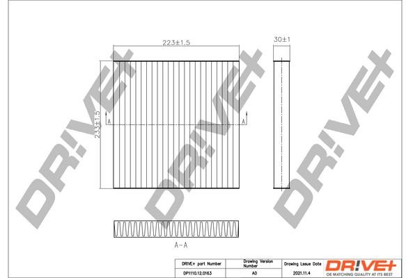 Dr!ve+ DP1110.12.0163 Filter, interior air DP1110120163