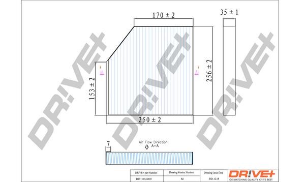 Dr!ve+ DP1110.12.0169 Cabin filter DP1110120169 DP1110120169 Dr!ve+ Cabin filter