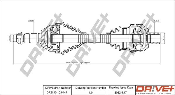 DP2110100447 Dr!ve+ Drive shaft