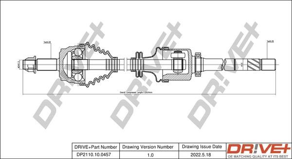 Dr!ve+ DP2110.10.0457 Drive shaft DP2110100457